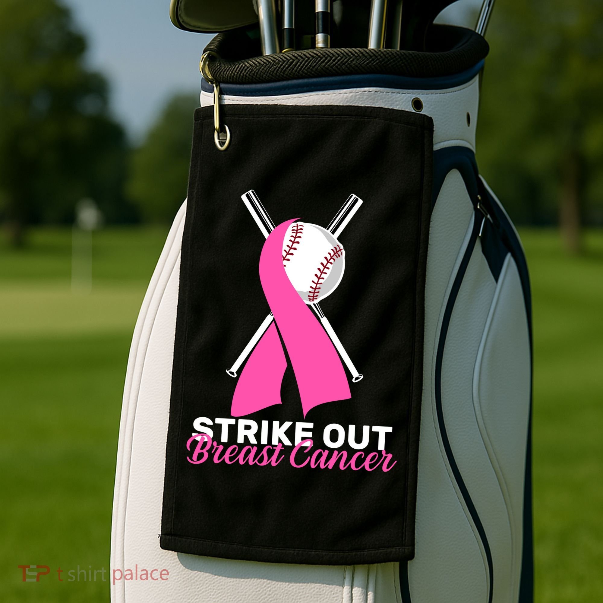 Strike Out Breast Cancer Golf Towel