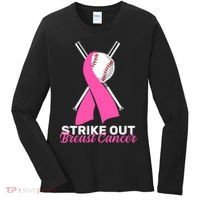 Strike Out Breast Cancer Women's Long Sleeve Shirt thumb 0