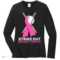 Strike Out Breast Cancer Women's Long Sleeve Shirt thumb 0