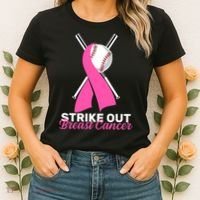Strike Out Breast Cancer Women's T-Shirt thumb 2