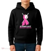 Strike Out Breast Cancer Kids Hoodie thumb 4