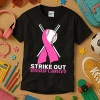 Strike Out Breast Cancer Kids T-Shirt thumb 3