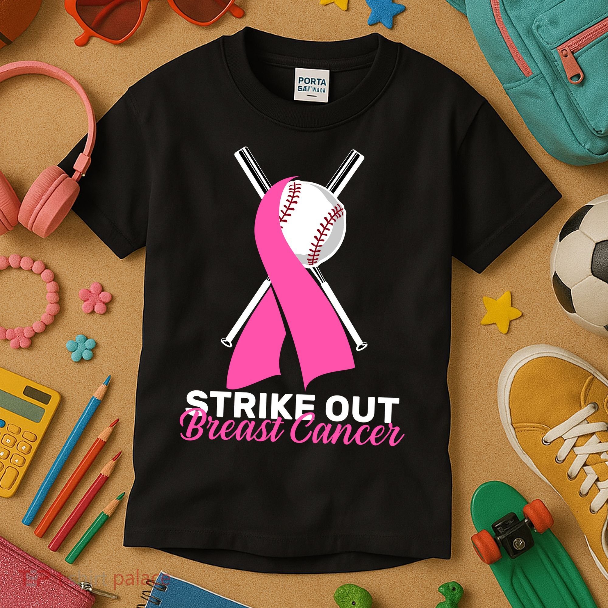 Strike Out Breast Cancer Kids T-Shirt