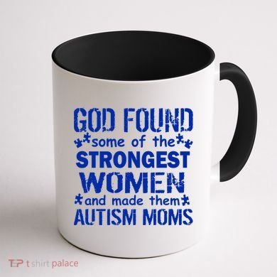 Strong Autism Mom Quote Coffee Mug back