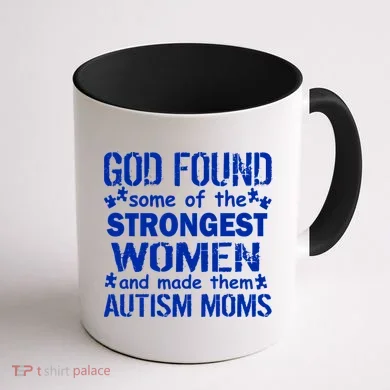 Strong Autism Mom Quote Coffee Mug back
