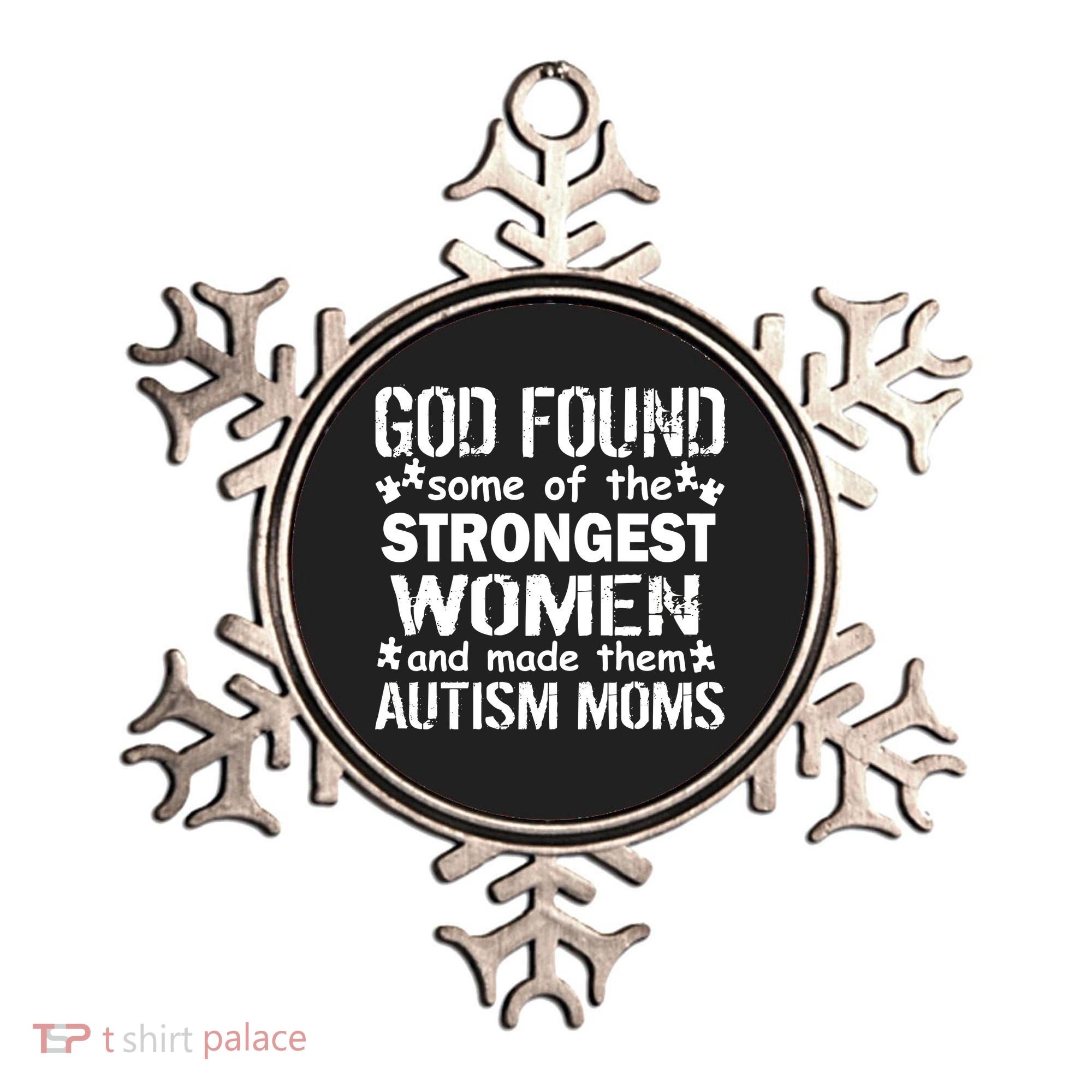 Strong Autism Mom Quote Ornament