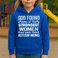 Strong Autism Mom Quote Kids Hoodie thumb 3