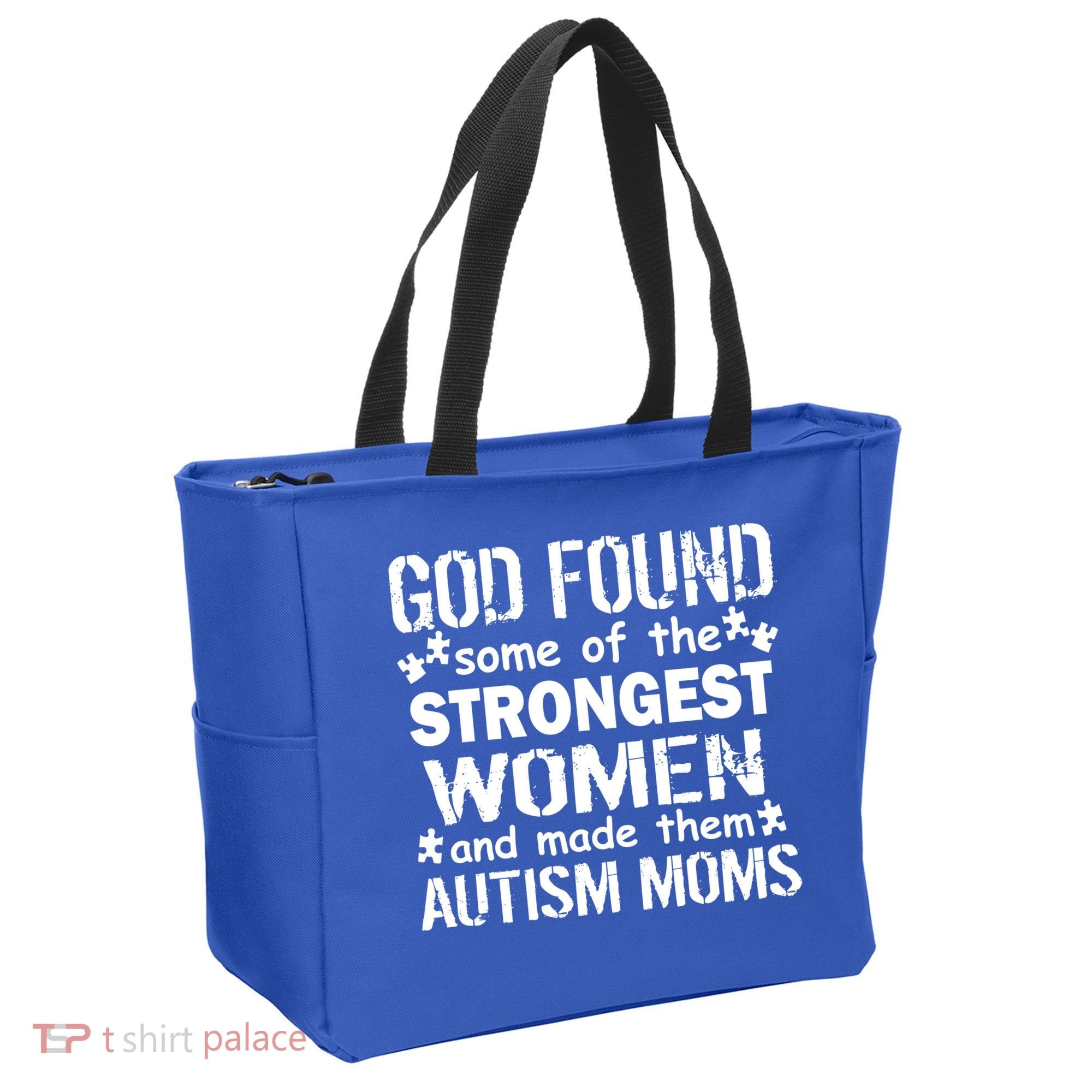 Strong Autism Mom Quote Tote Bag