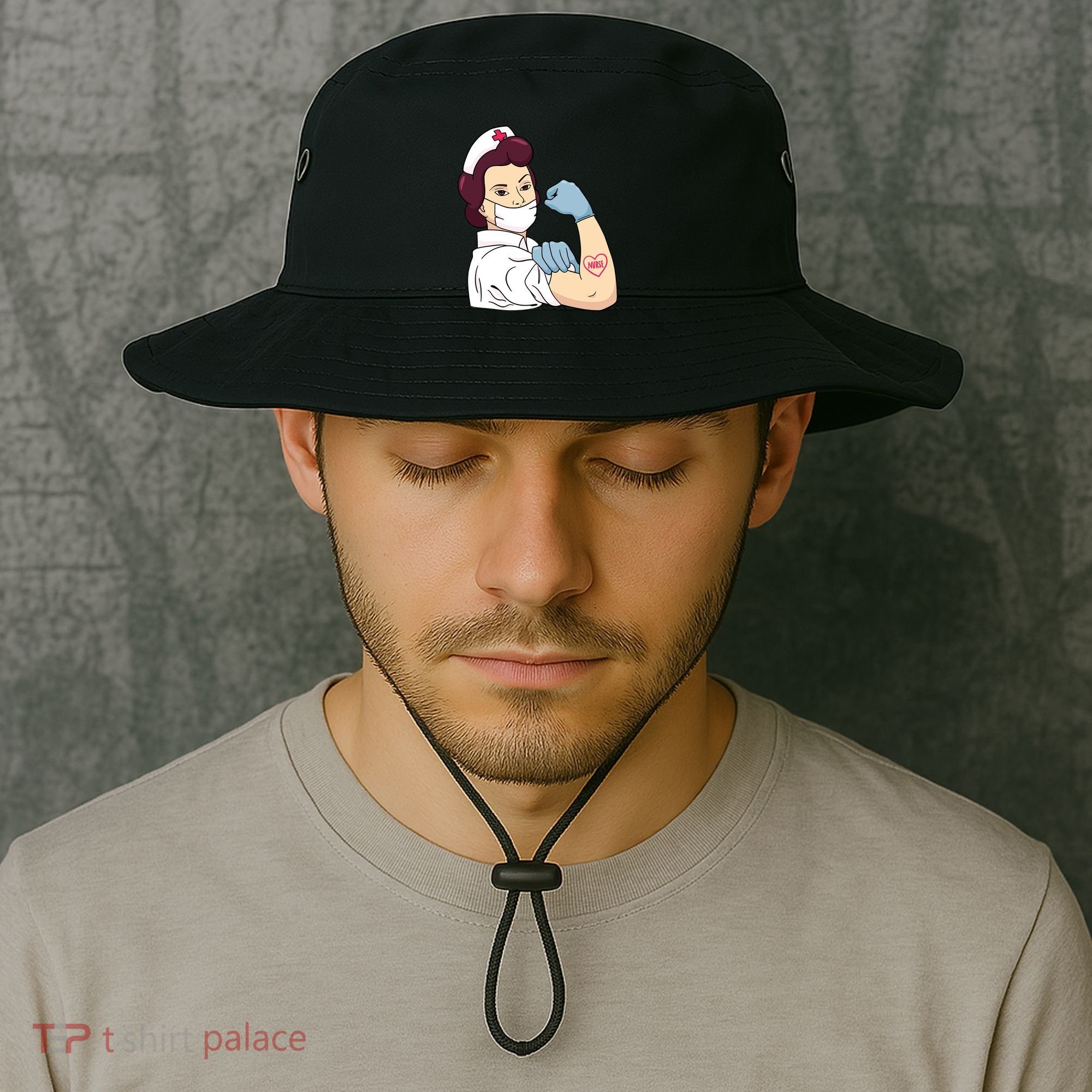 Strong Female Nurse Bucket Hat
