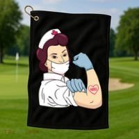 Strong Female Nurse Golf Towel thumb 1