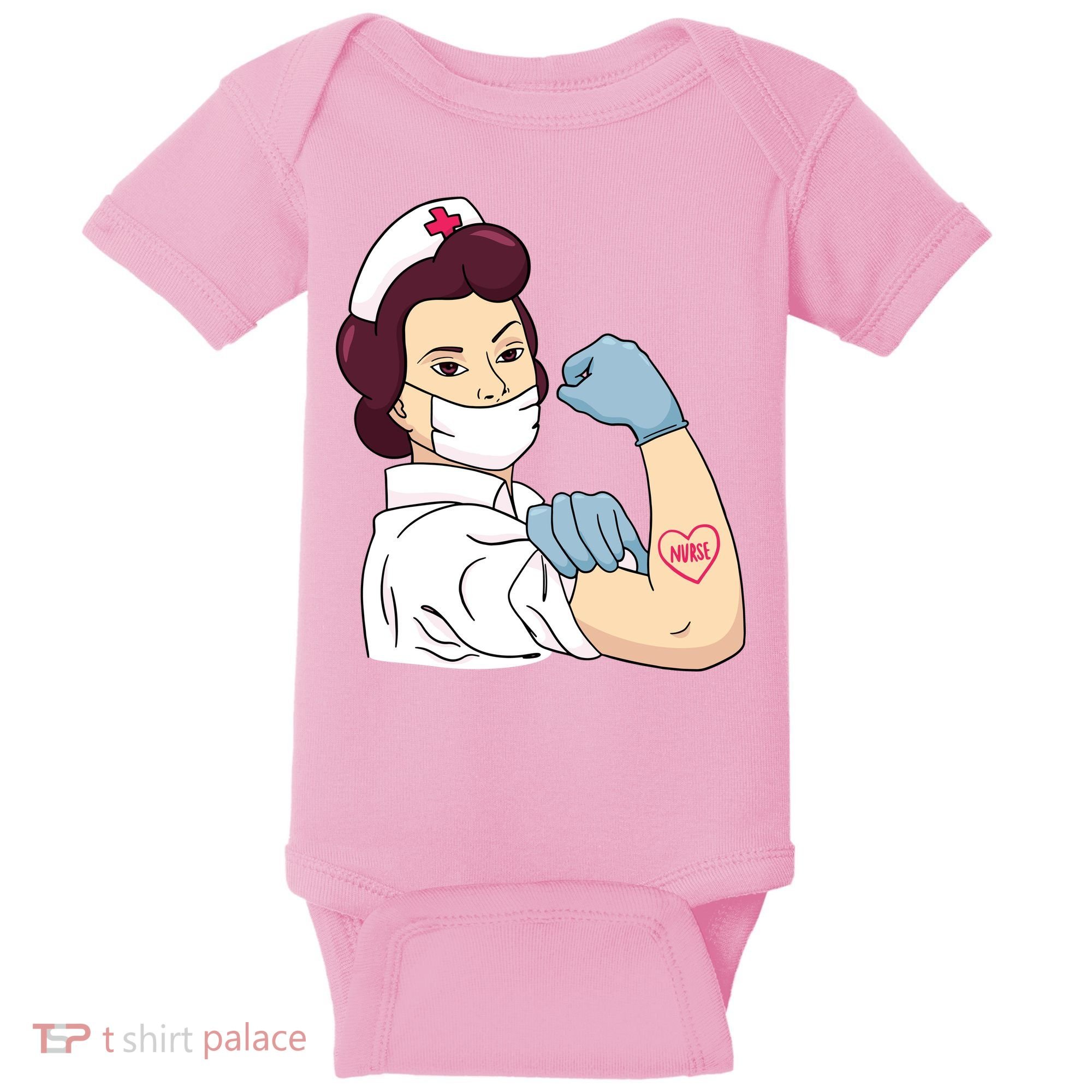 Strong Female Nurse Baby Bodysuit
