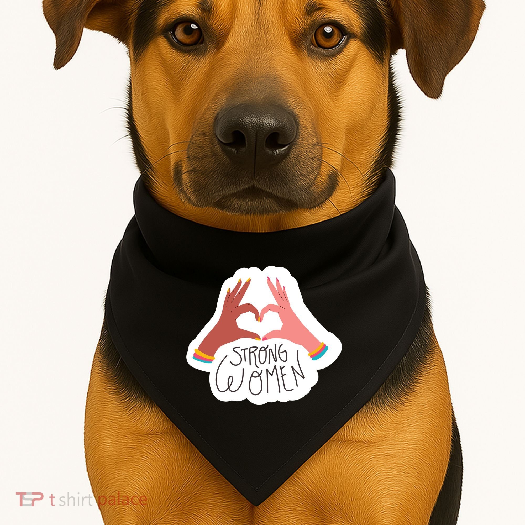 Strong Women Heart USA-Made Doggie Bandana