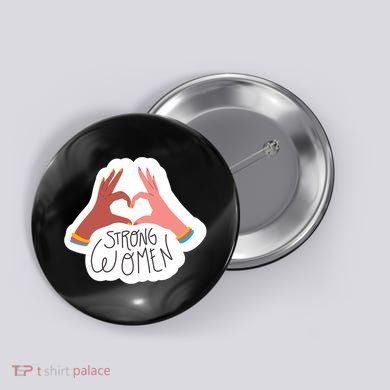 Strong Women Heart Button