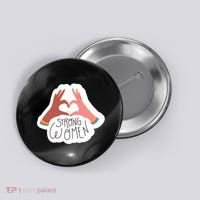 Strong Women Heart Button thumb 0