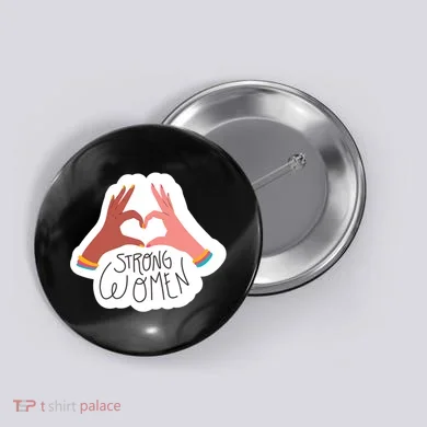 Strong Women Heart Button