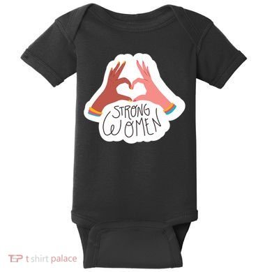 Strong Women Heart Baby Bodysuit
