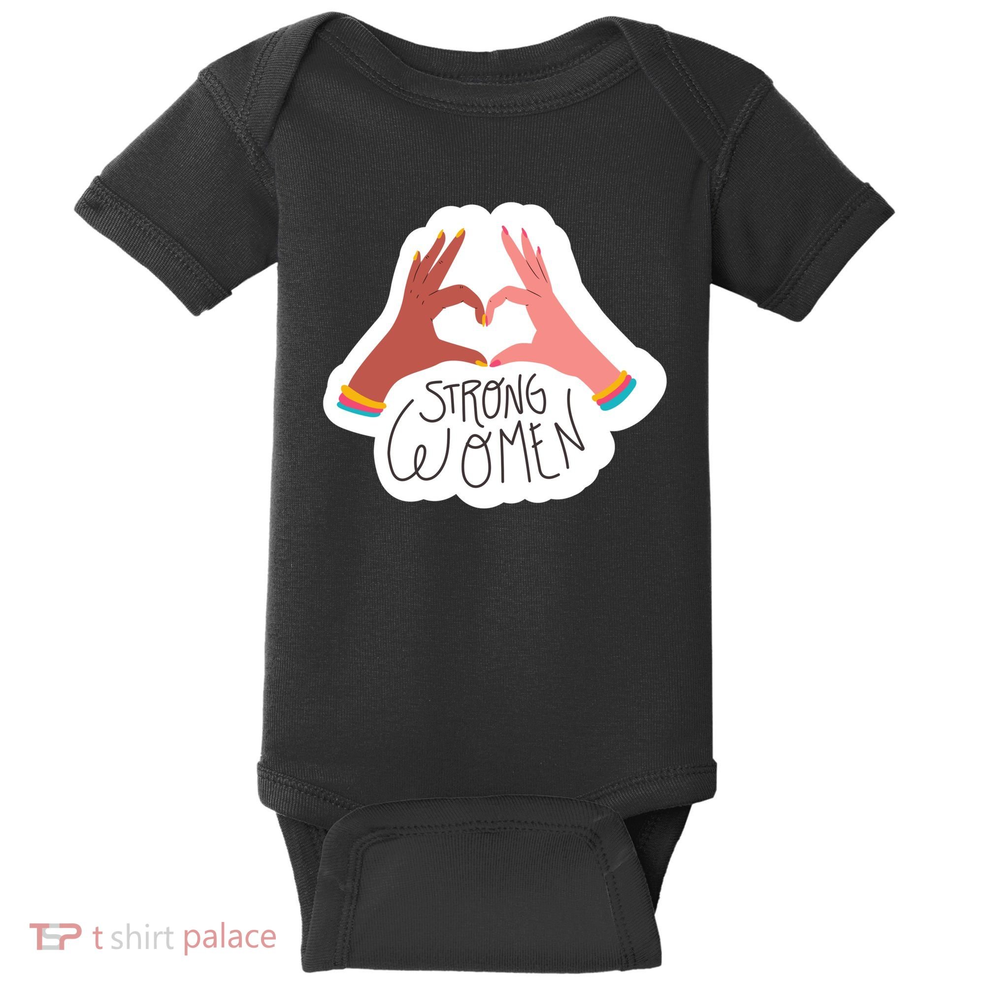 Strong Women Heart Baby Bodysuit