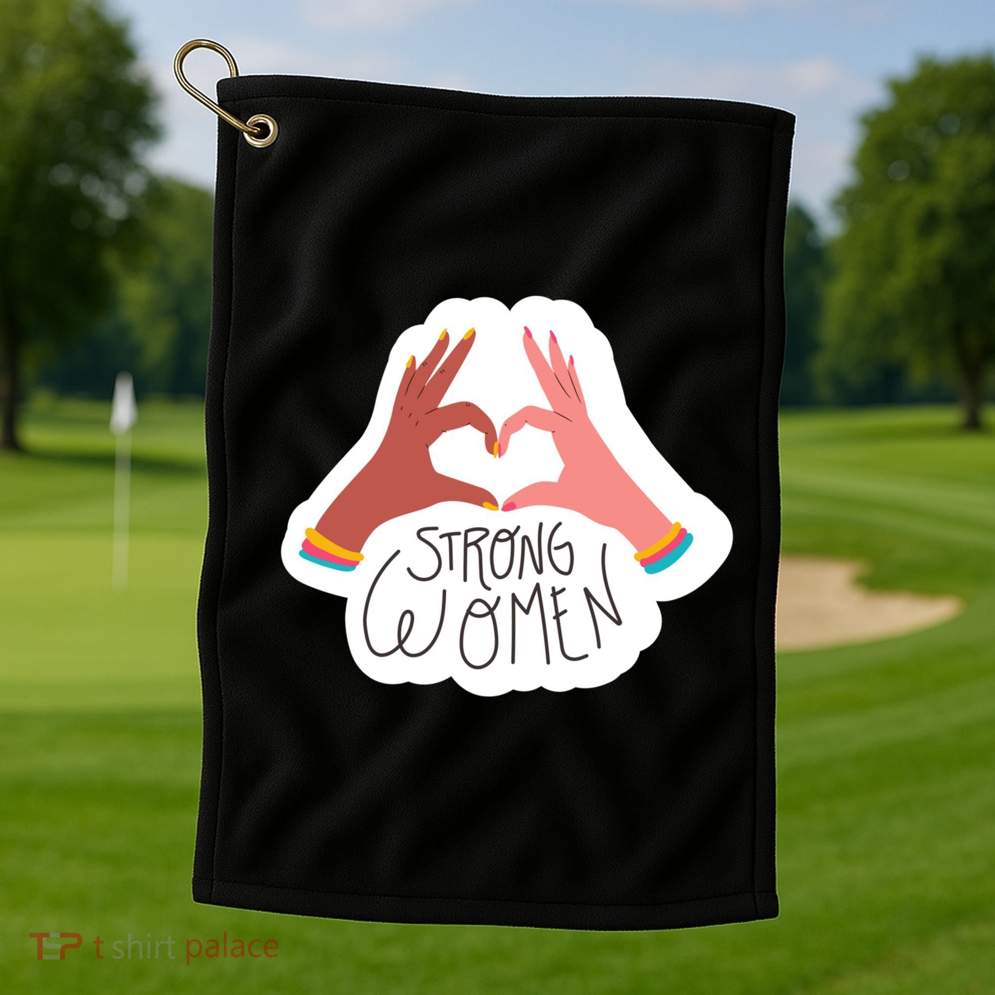 Strong Women Heart Golf Towel