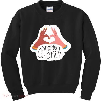 Strong Women Heart Kids Sweatshirt
