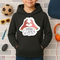 Strong Women Heart Kids Hoodie thumb 2