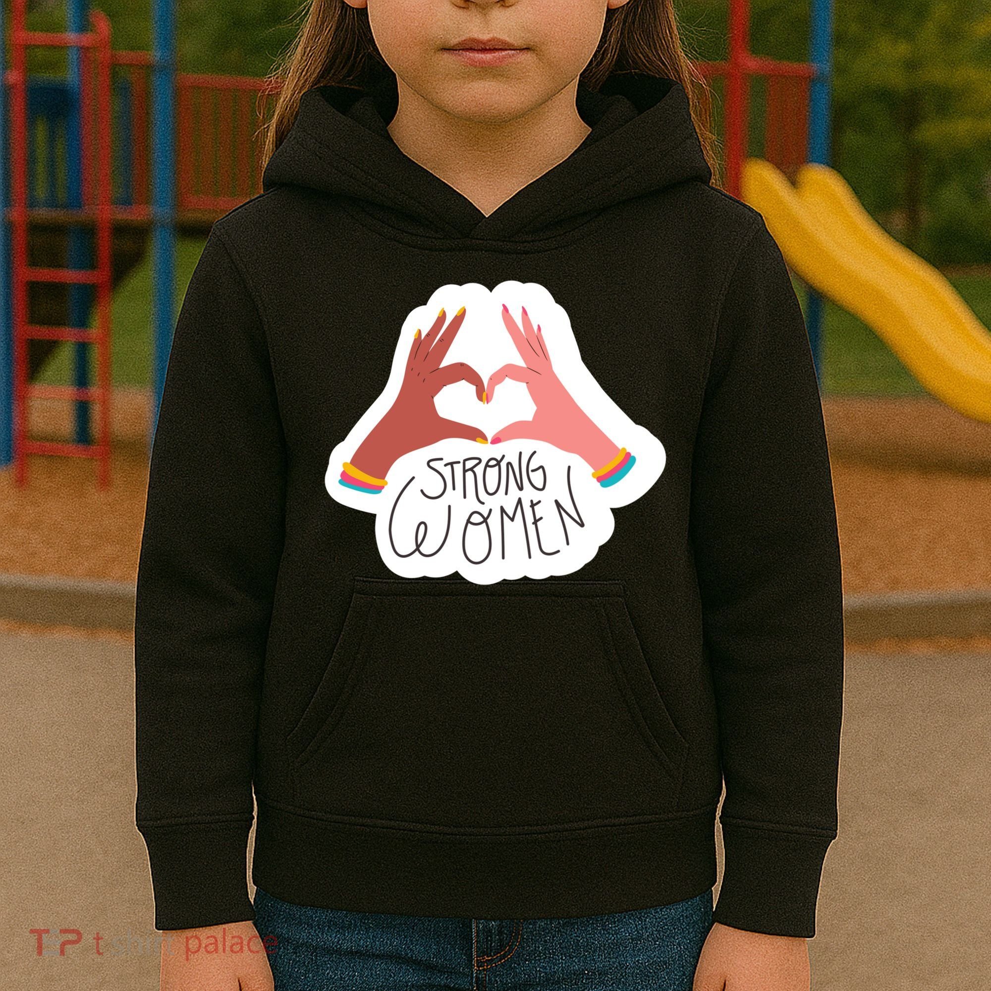Strong Women Heart Kids Hoodie