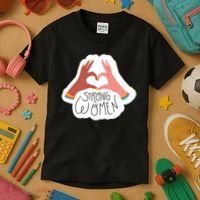 Strong Women Heart Kids T-Shirt thumb 3