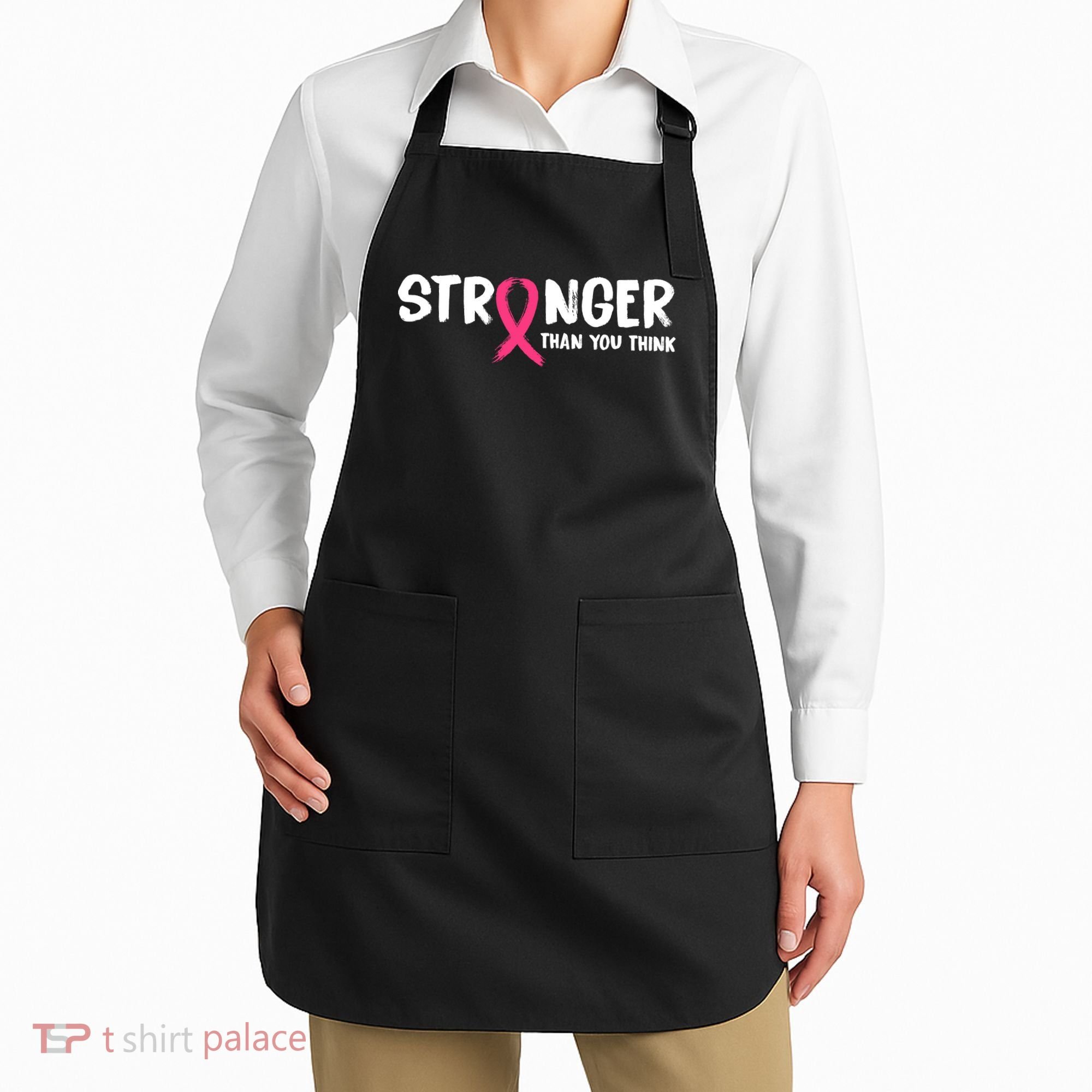 Stronger Than You Think Breast Cancer Ribbon  Apron