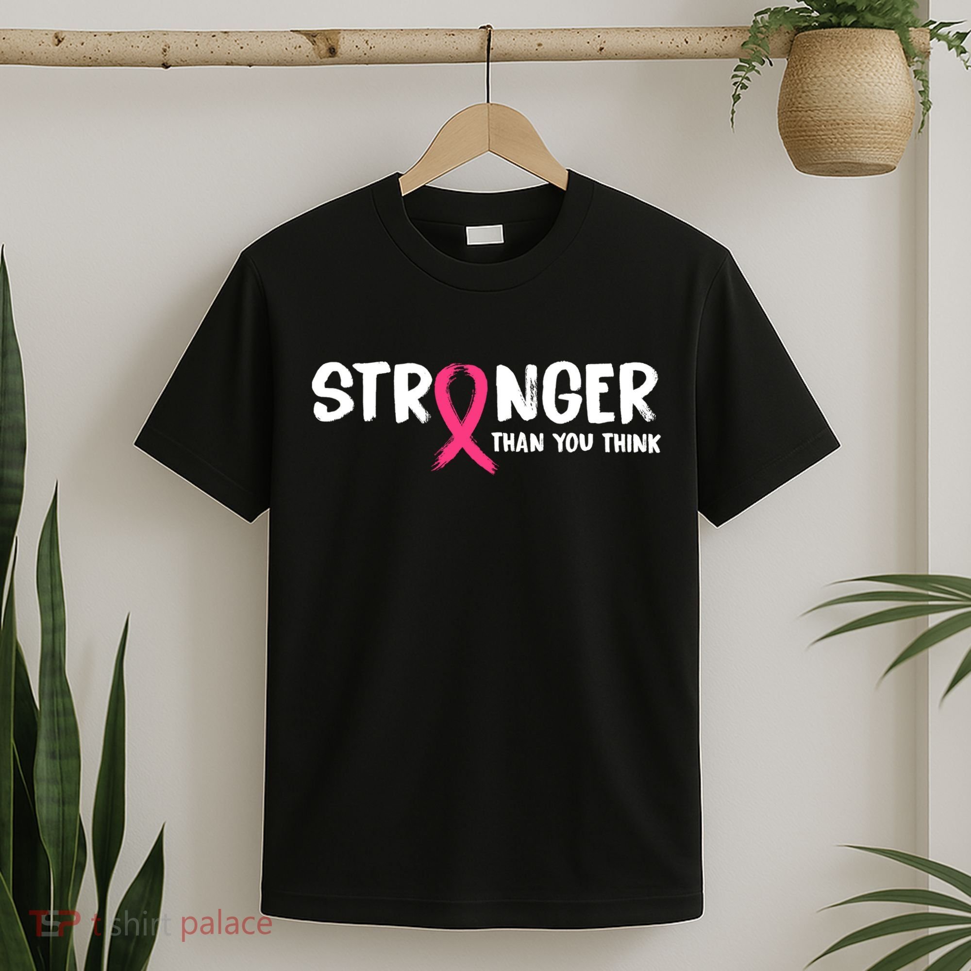 Stronger Than You Think Breast Cancer Ribbon  T-Shirt