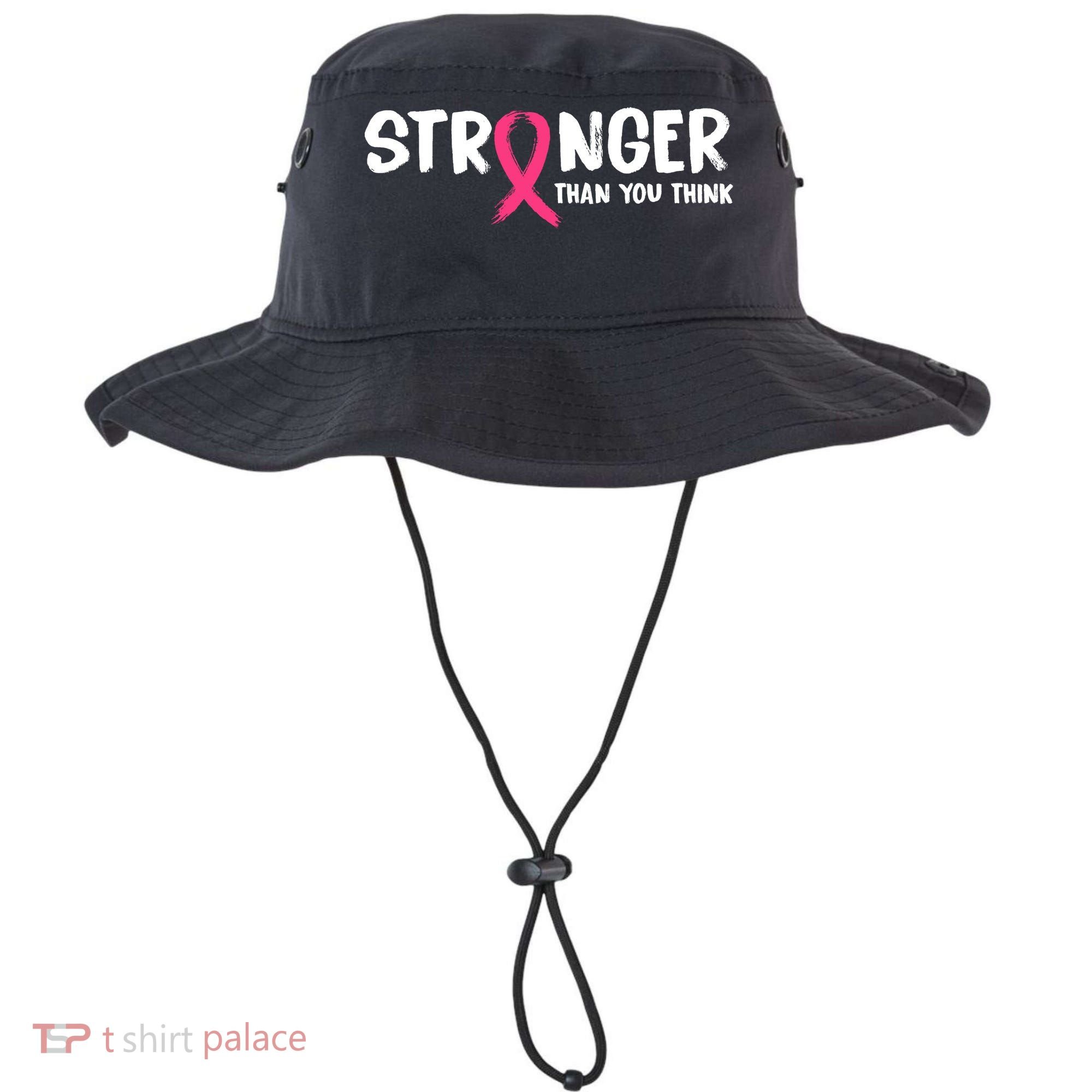 Stronger Than You Think Breast Cancer Ribbon  Bucket Hat