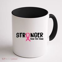 Stronger Than You Think Breast Cancer Ribbon  Coffee Mug thumb 1