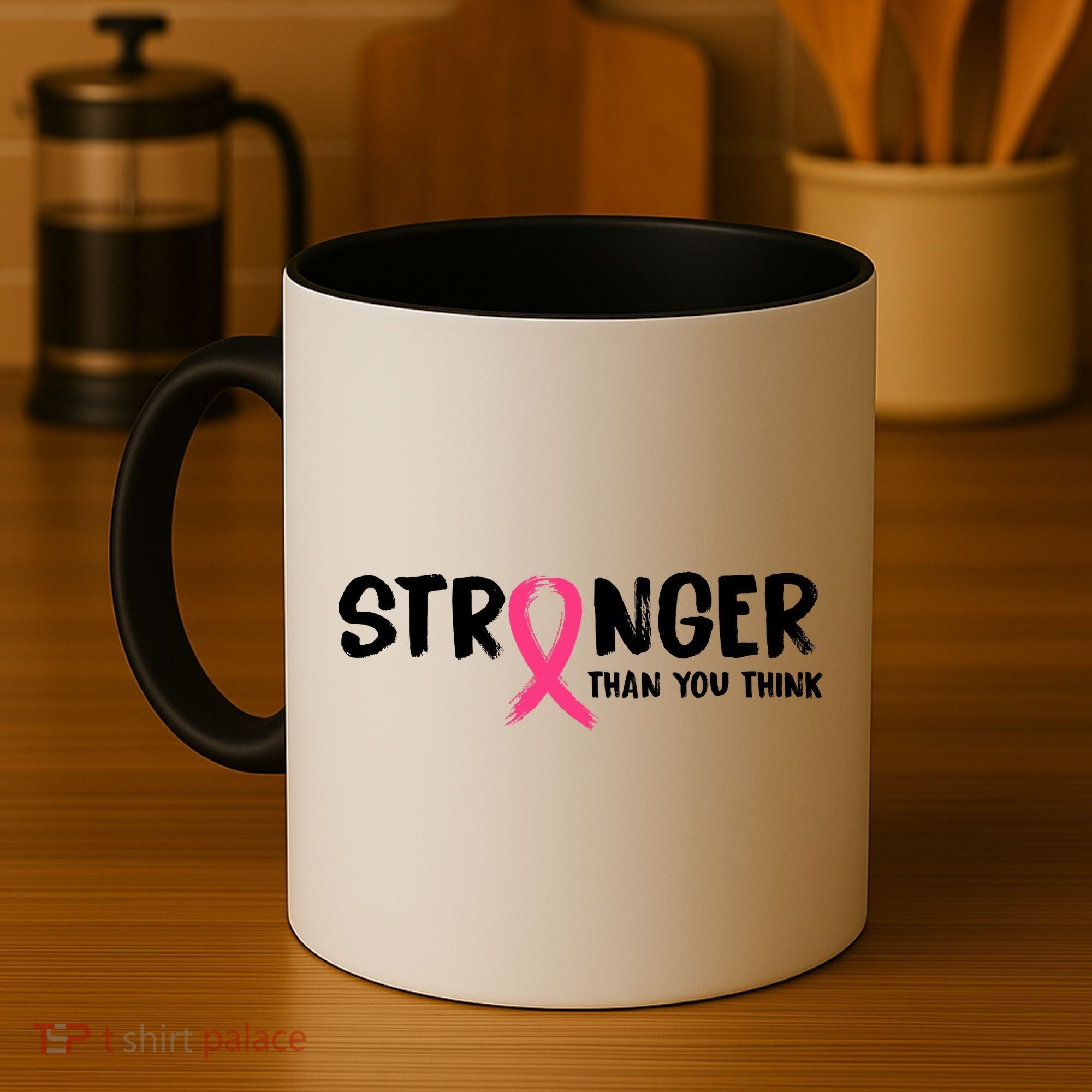 Stronger Than You Think Breast Cancer Ribbon  Coffee Mug