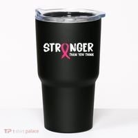 Stronger Than You Think Breast Cancer Ribbon  Tumbler thumb 0