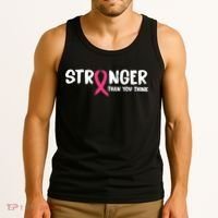 Stronger Than You Think Breast Cancer Ribbon  Tank Top thumb 3