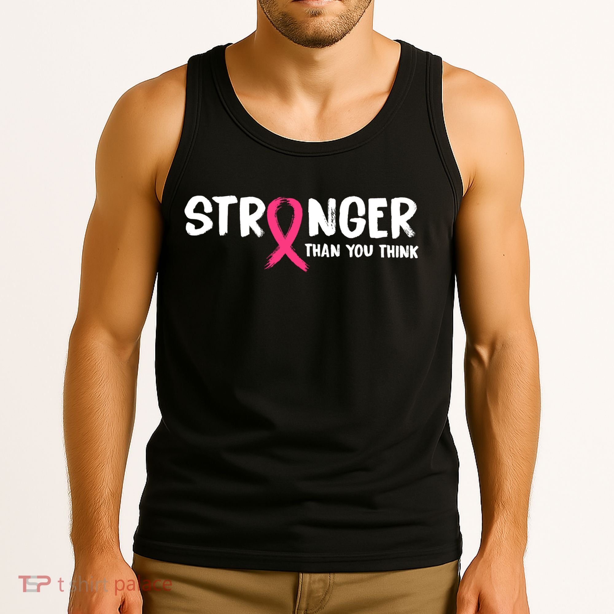Stronger Than You Think Breast Cancer Ribbon  Tank Top