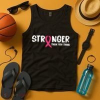 Stronger Than You Think Breast Cancer Ribbon  Tank Top thumb 4