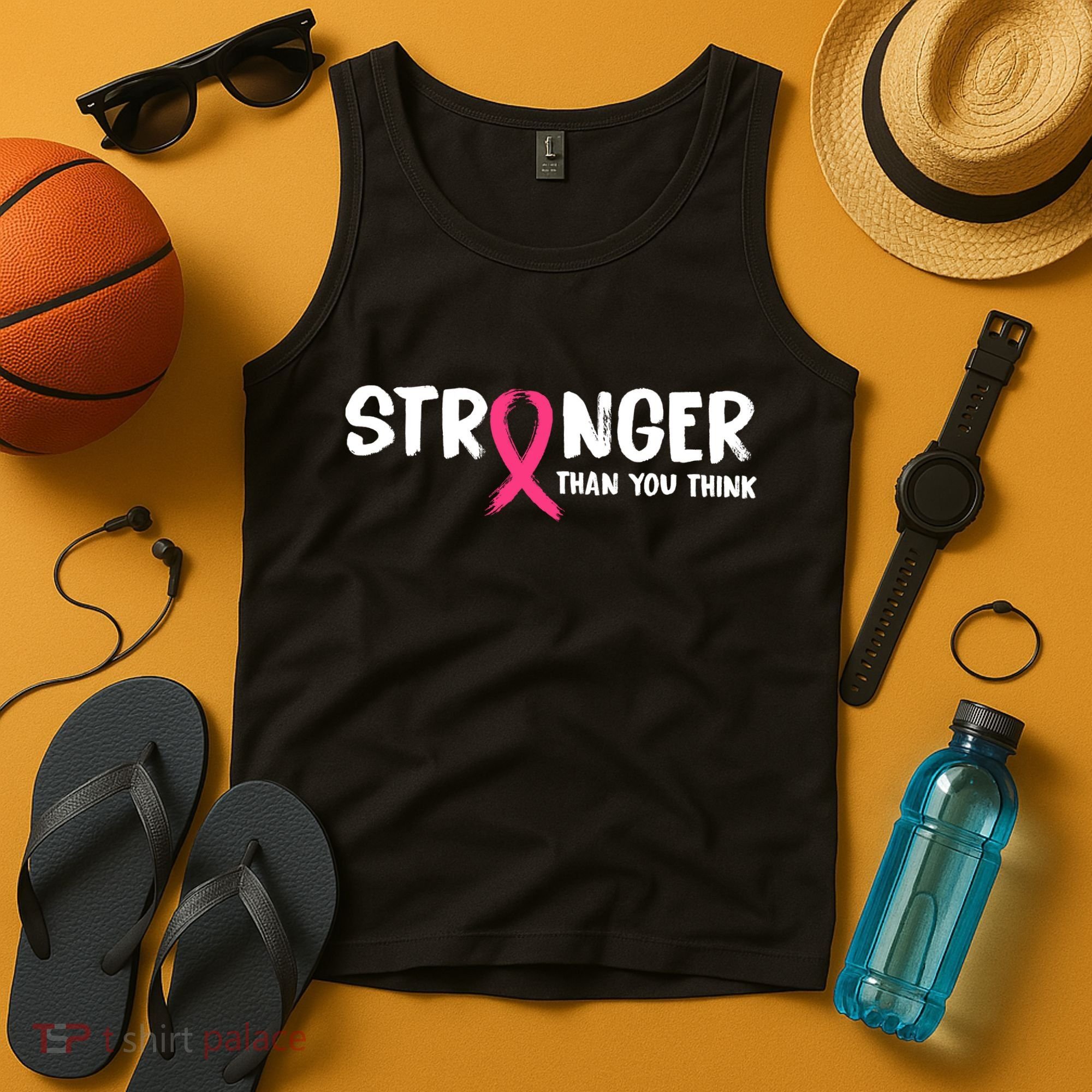 Stronger Than You Think Breast Cancer Ribbon  Tank Top