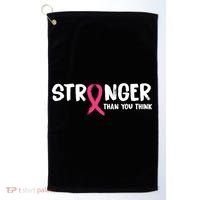 Stronger Than You Think Breast Cancer Ribbon  Golf Towel thumb 0