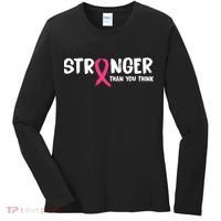 Stronger Than You Think Breast Cancer Ribbon  Women's Long Sleeve Shirt thumb 0