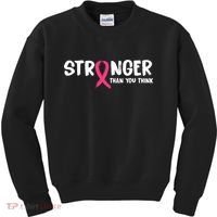 Stronger Than You Think Breast Cancer Ribbon  Kids Sweatshirt thumb 0