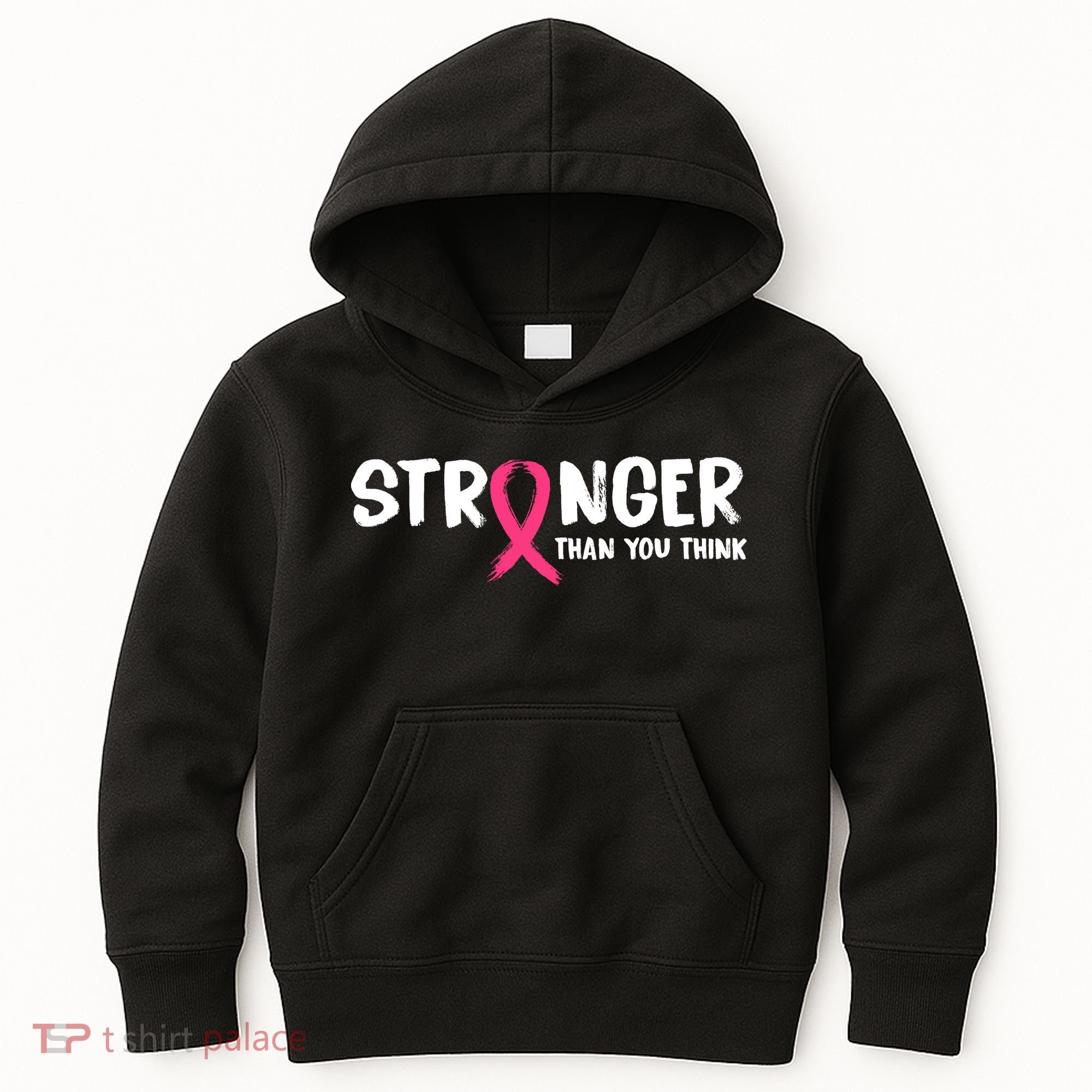 Stronger Than You Think Breast Cancer Ribbon  Kids Hoodie