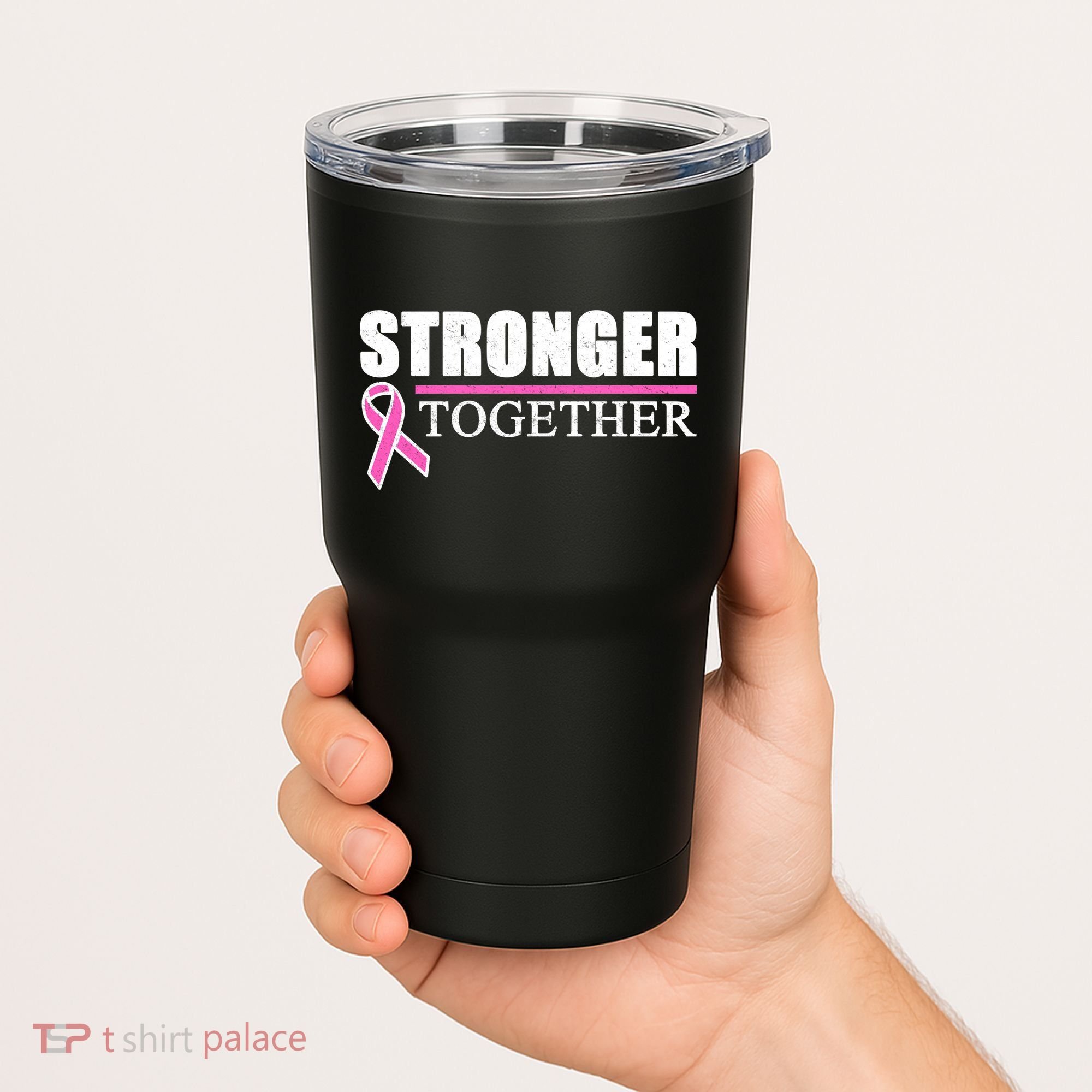 Stronger Together Breast Cancer Awareness Tumbler