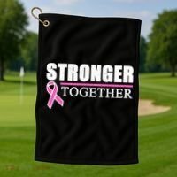Stronger Together Breast Cancer Awareness Golf Towel thumb 1