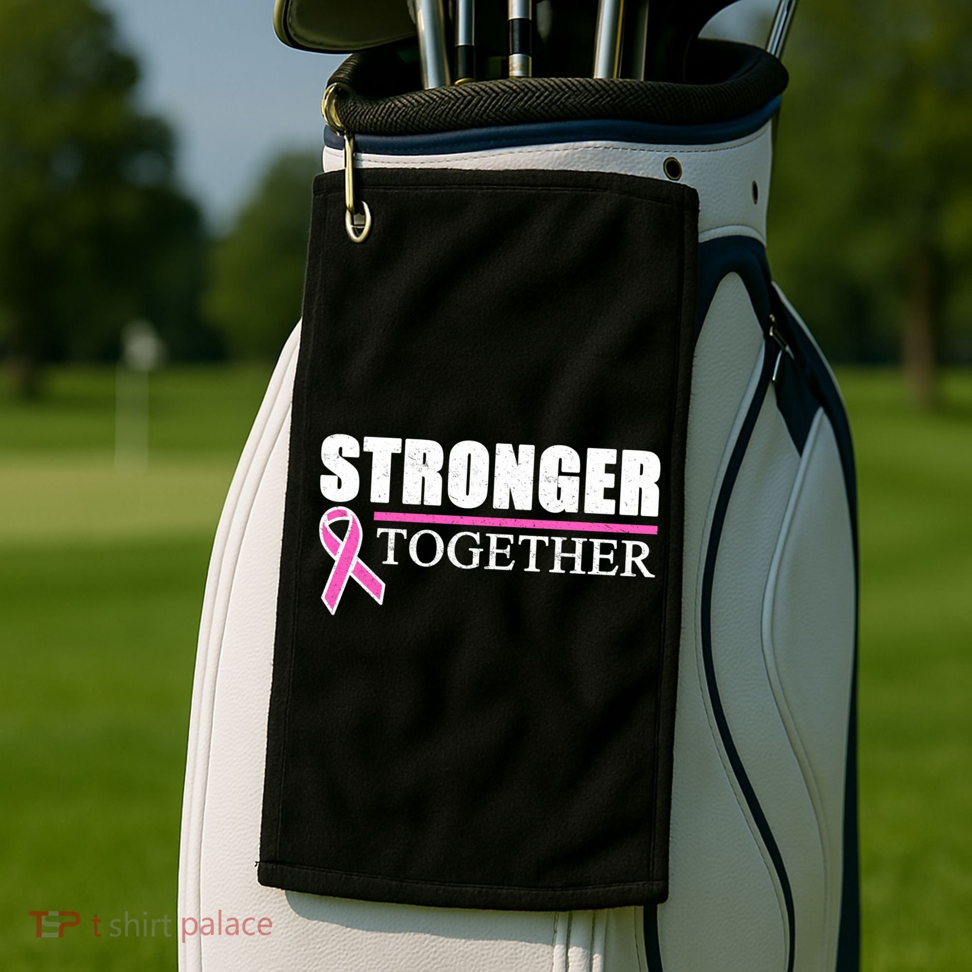 Stronger Together Breast Cancer Awareness Golf Towel
