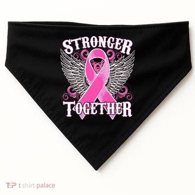 Stronger Together Support Breast Cancer Awareness  USA-Made Doggie Bandana