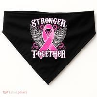 Stronger Together Support Breast Cancer Awareness  USA-Made Doggie Bandana thumb 0