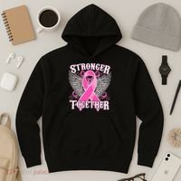 Stronger Together Support Breast Cancer Awareness  Hoodie thumb 3