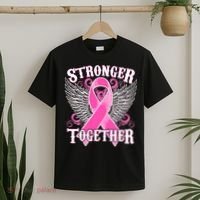 Stronger Together Support Breast Cancer Awareness  T-Shirt thumb 2