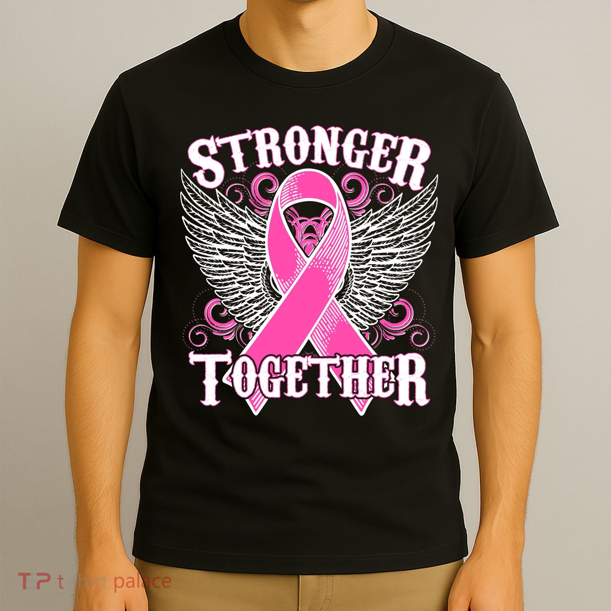 Stronger Together Support Breast Cancer Awareness  T-Shirt