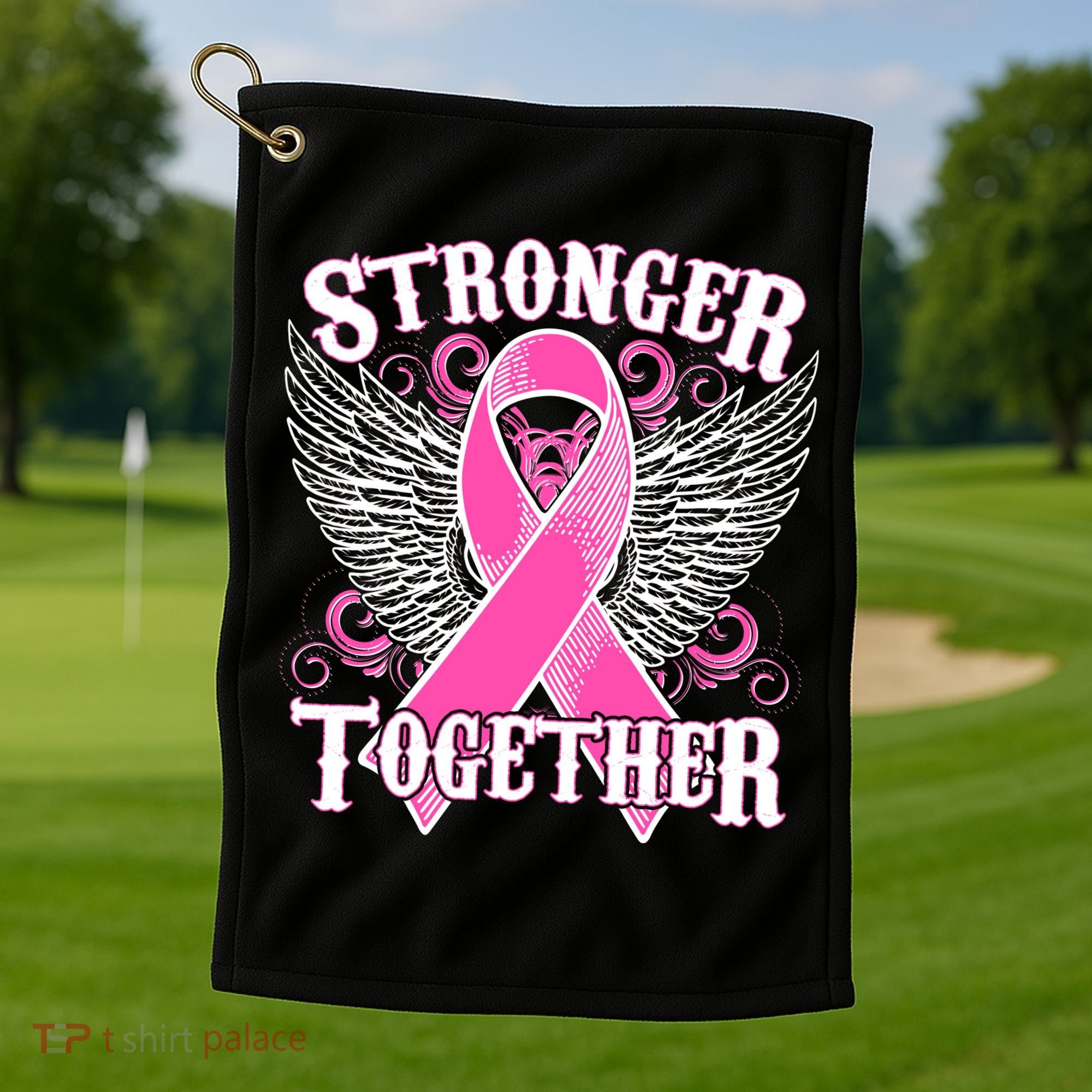 Stronger Together Support Breast Cancer Awareness  Golf Towel