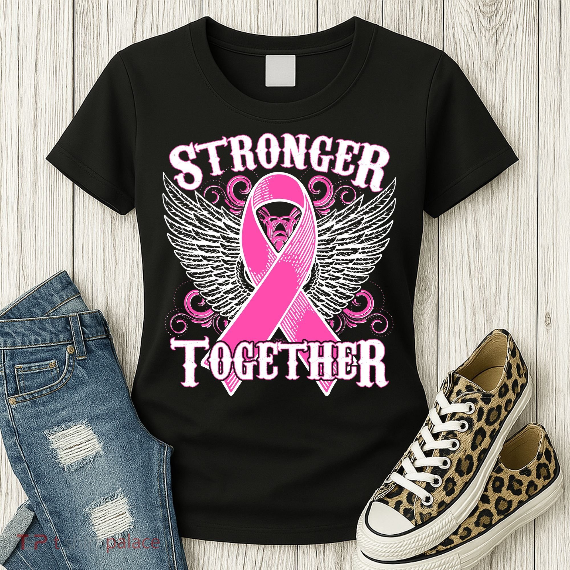 Stronger Together Support Breast Cancer Awareness  Women's T-Shirt